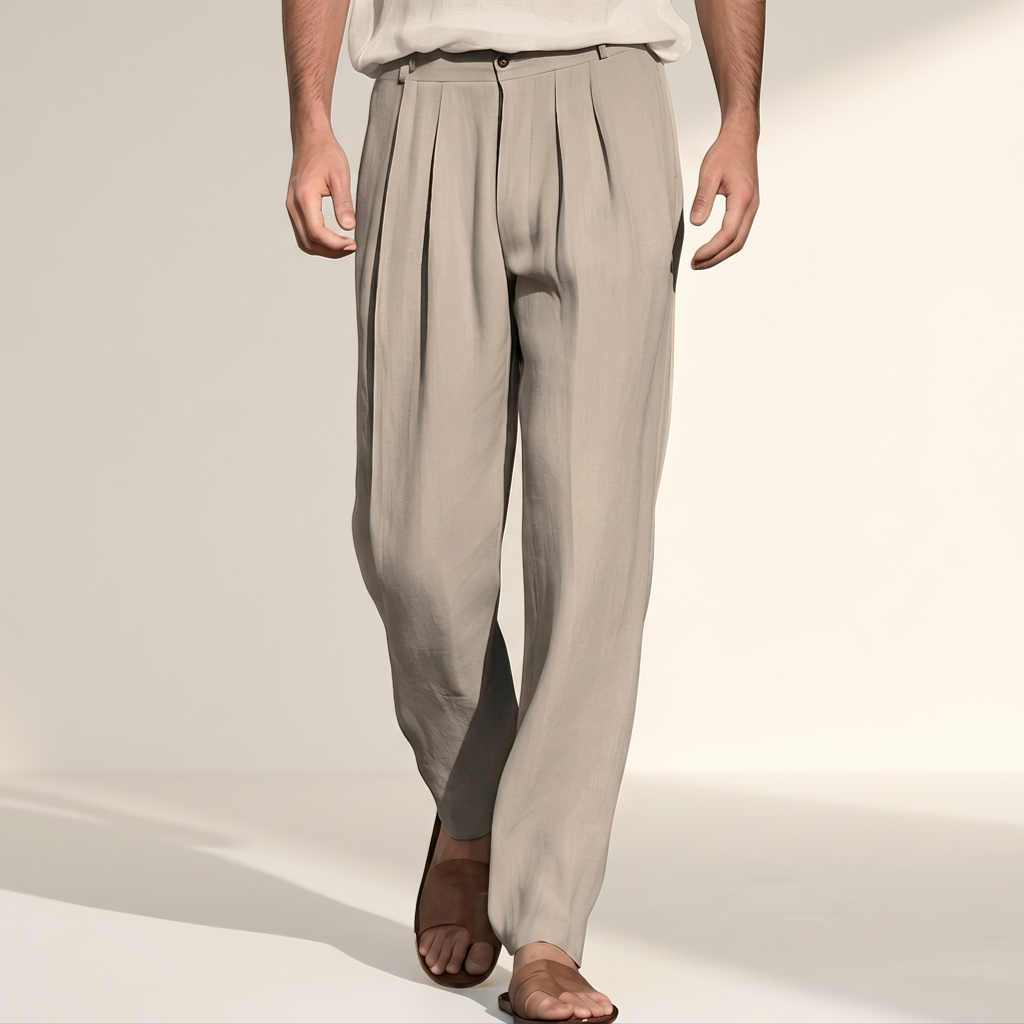 Randall - Breite und komfortable Faltenhose