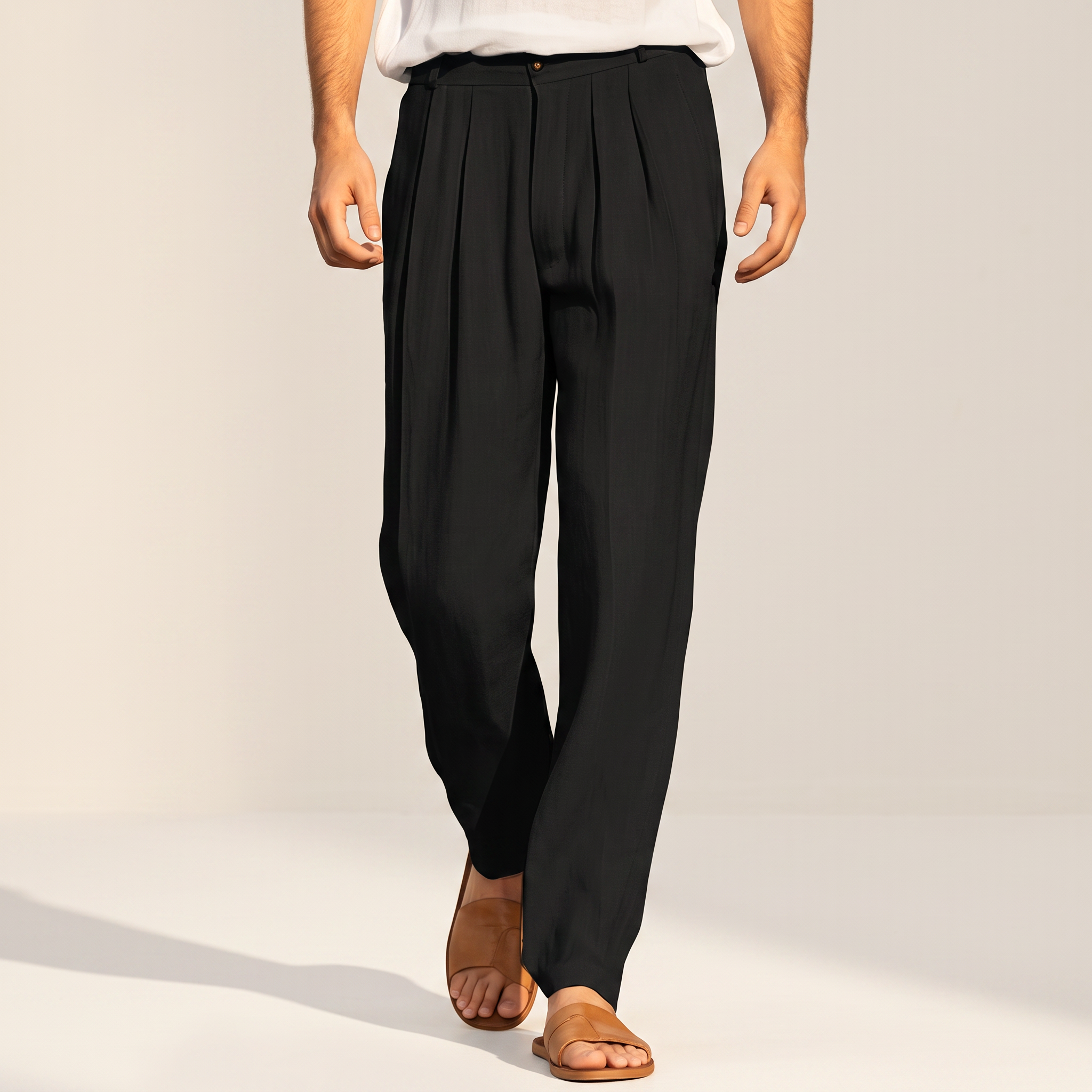 Randall - Breite und komfortable Faltenhose