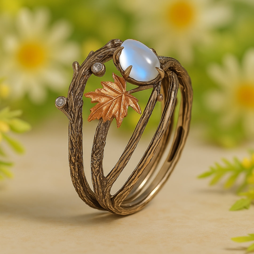 Celestia – Ring aus Mondstein mit natürlichem Charme