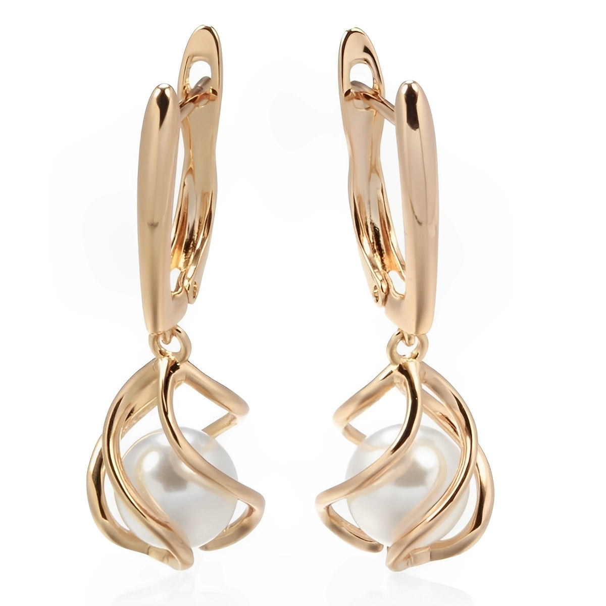 Elena – Elegante Ohrringe aus Perlen in Gold