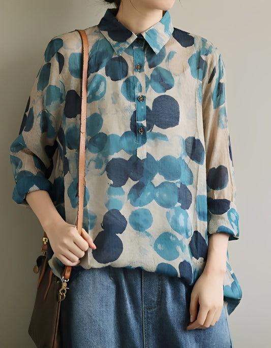 Jodie - Elegante Blusen mit gepunktetem Kragen für Frauen
