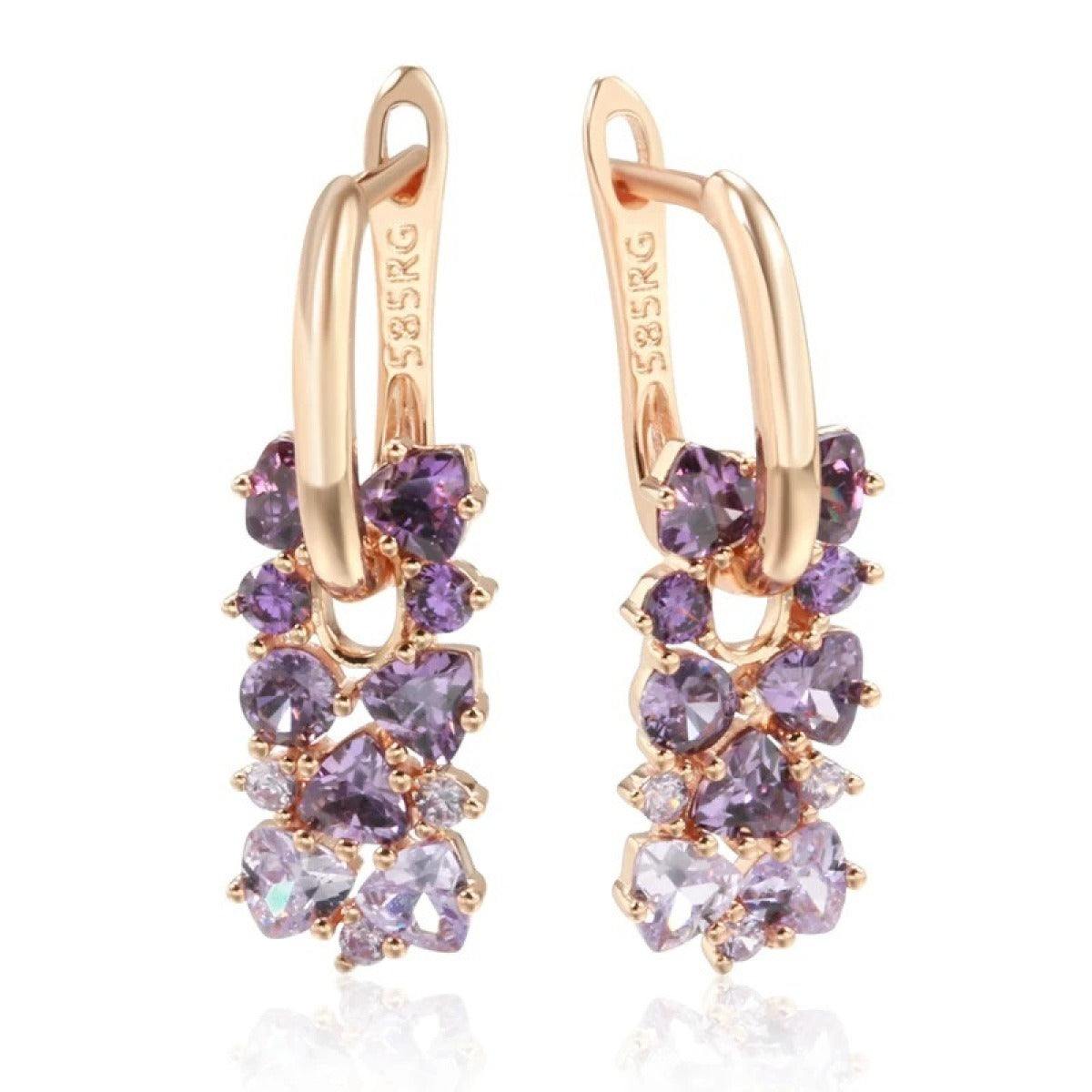 Joshi – Elegante lila Ohrringe