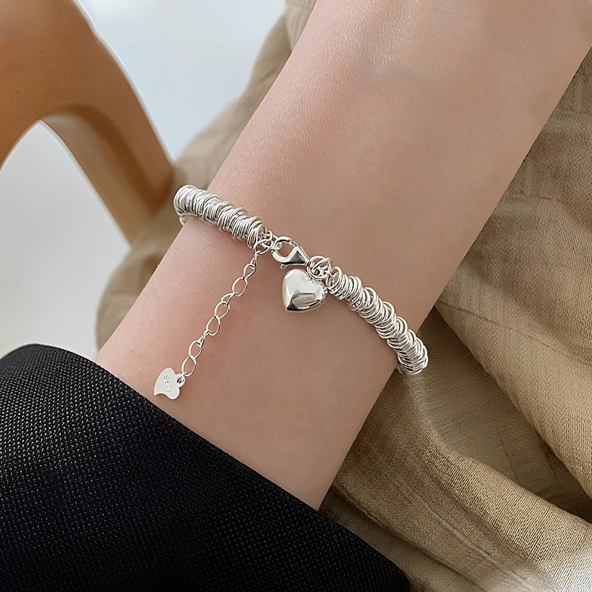 Marie – Elegante Silberarmband mit Herz