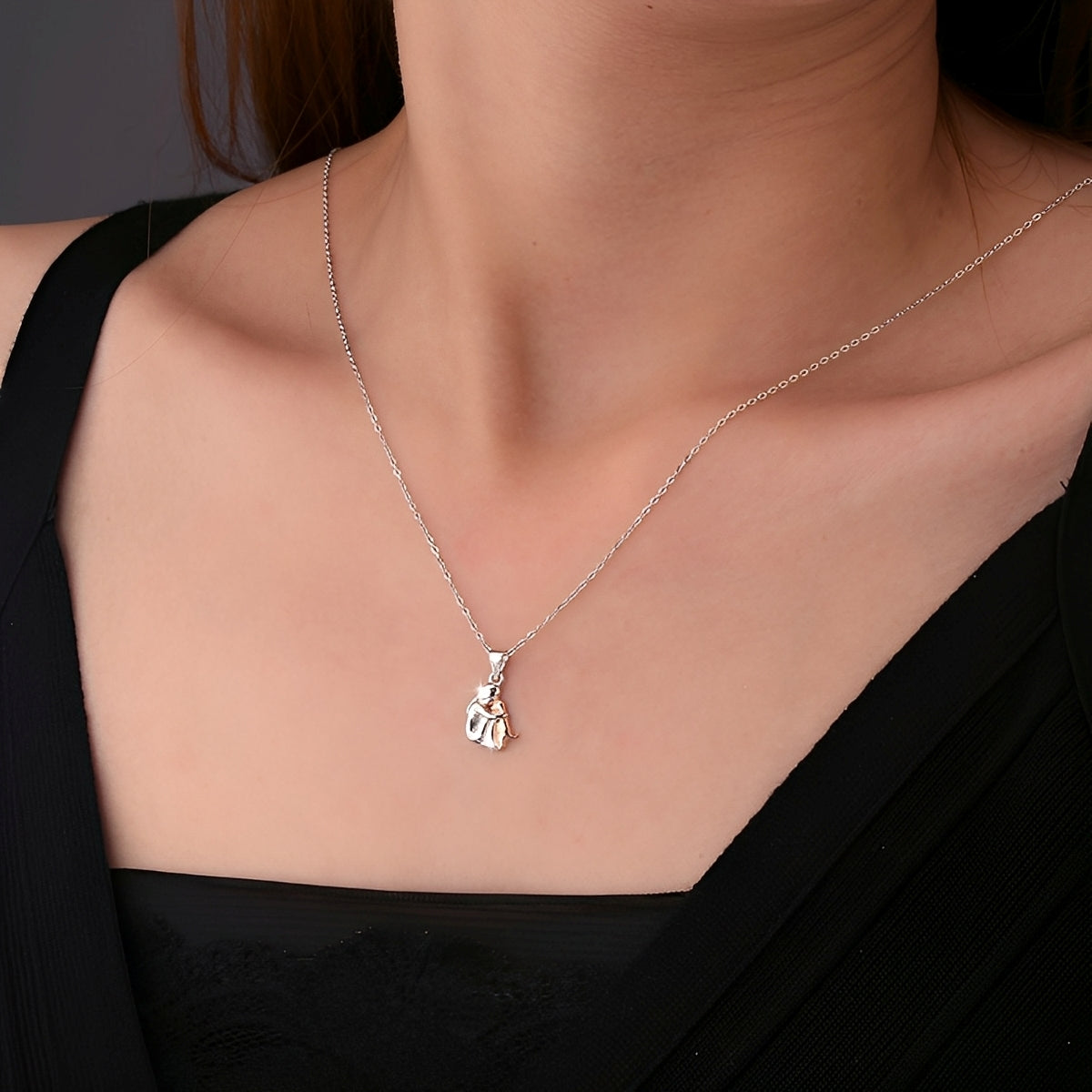 Neko – Halsband mit Anhänger von Umarmung zwischen Hund und Besitzer