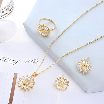 Elina – Goldenes Set aus 18 K auf Kupfer