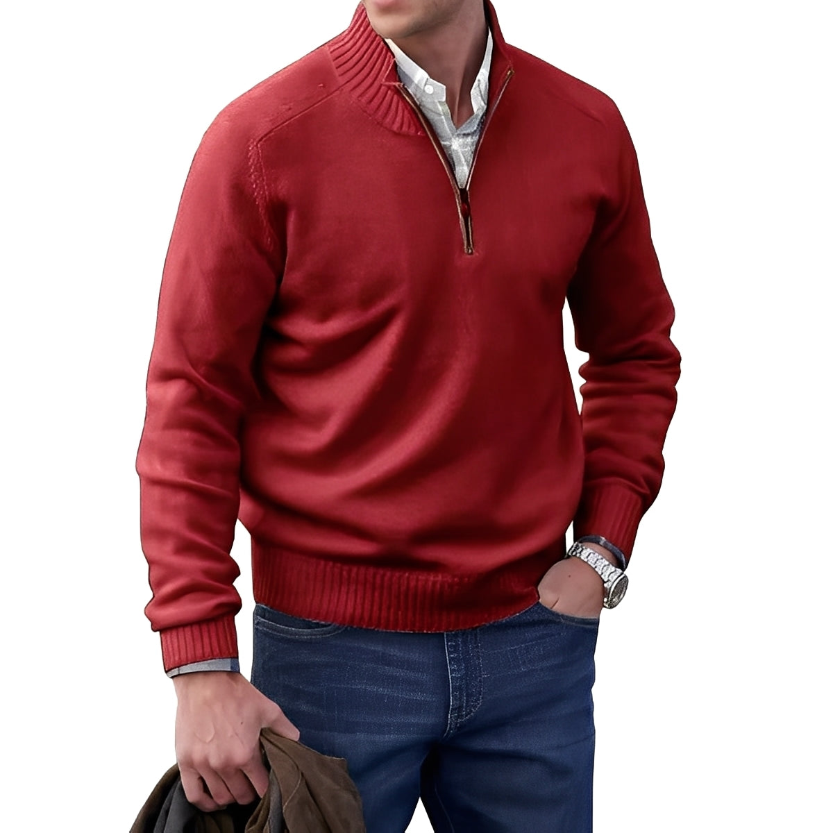 Jeremy - Modischer Reißverschluss-Herrenpullover