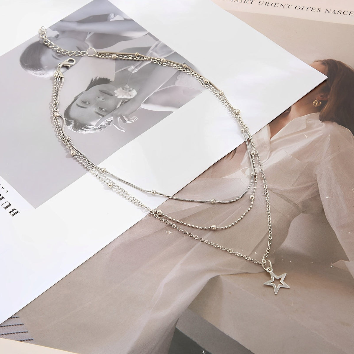 Elly – Vintage Silberhalskette mit Stern