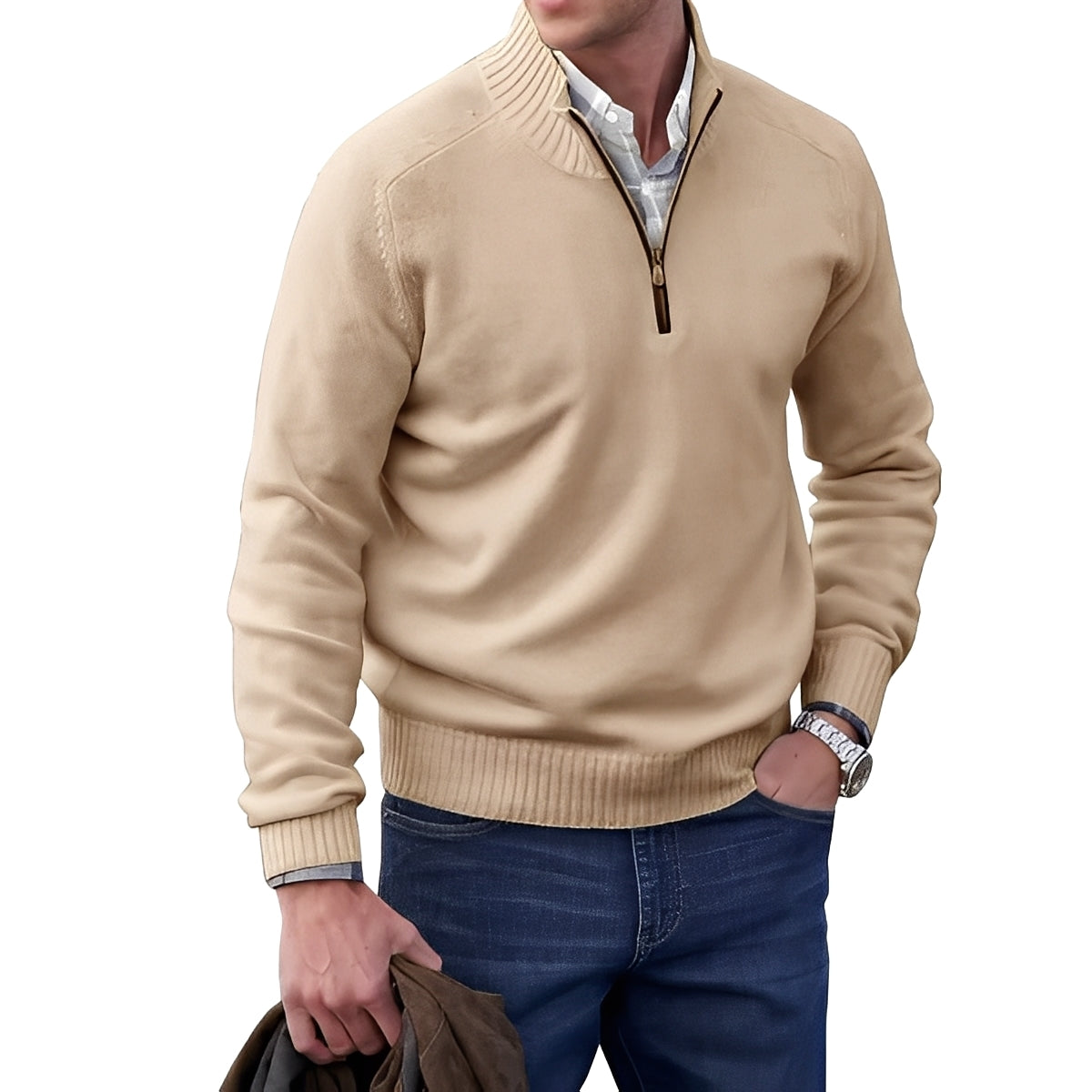 Jeremy - Modischer Reißverschluss-Herrenpullover