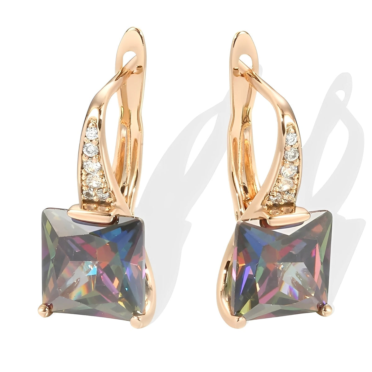 Celina – Ohrringe aus Gold mit bunten Zirkonien