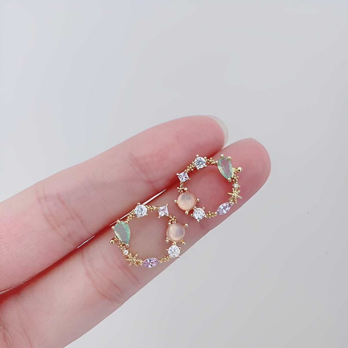 Florina – Ohrringe Blume aus Kristall und Roségold