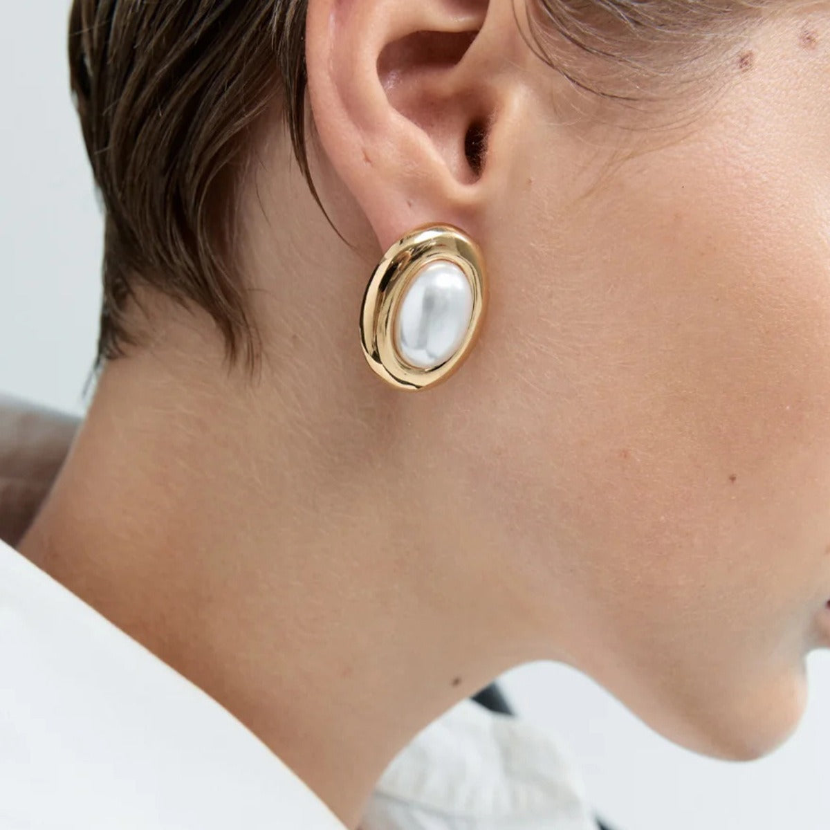 Colette – Ohrringe Vintage aus Edelstahl mit Perle