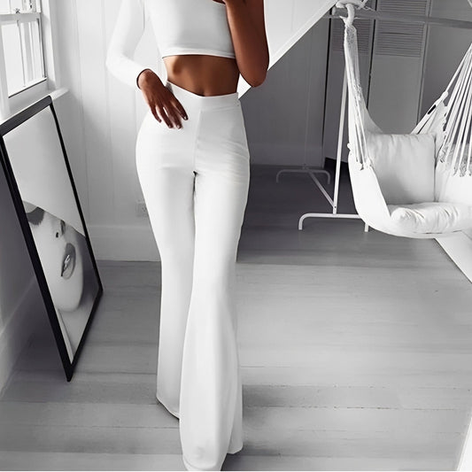 Jennifer - Legere, weit geschnittene und elastische High-Waist-Hose für Frauen