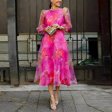 Shelley - Elegantes Midikleid mit floralem Muster für Frauen