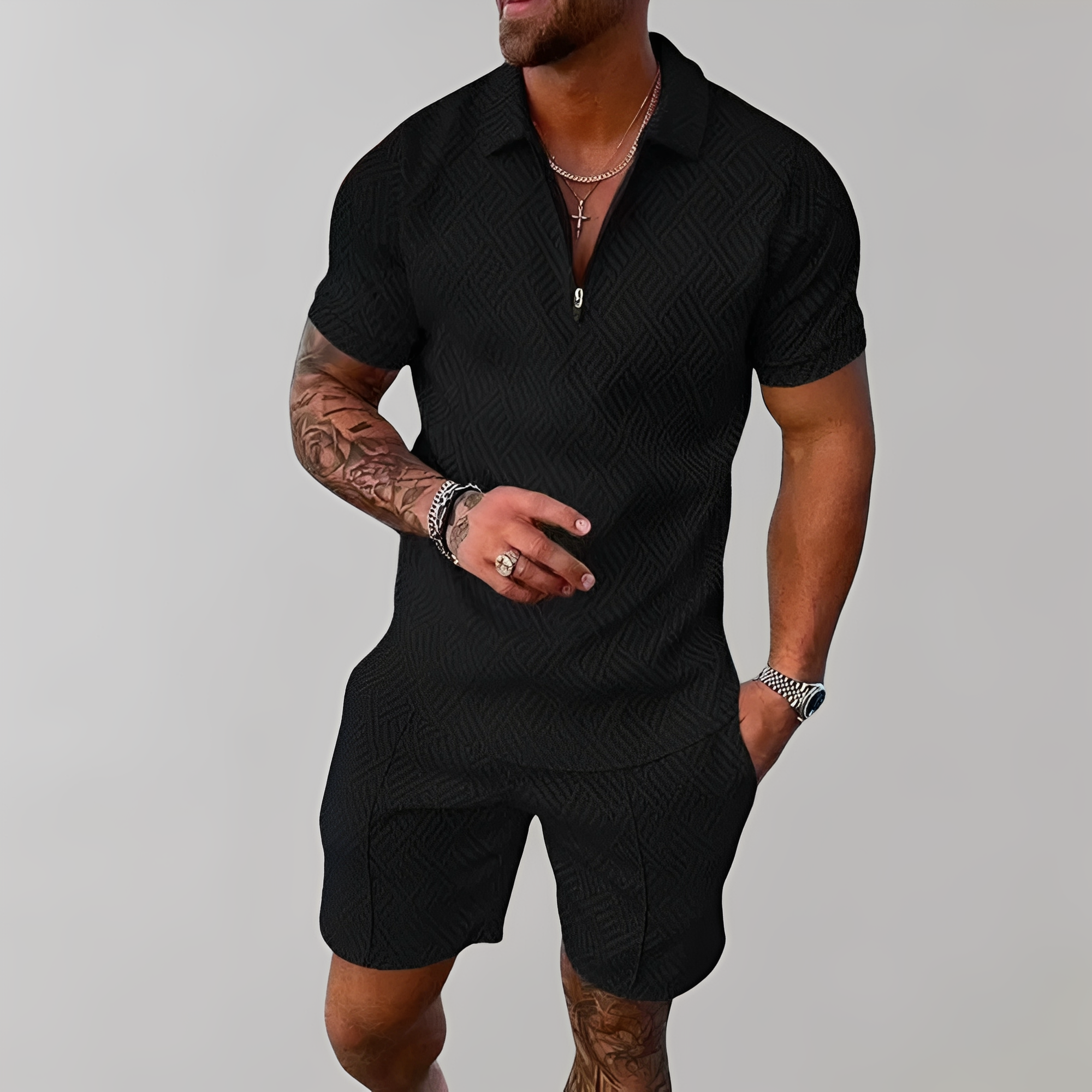 Edwin - Elegantes Polo- und Shorts-Set für Männer