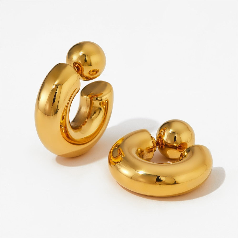 Ayla – Dicke Ohrringe in Goldfarbe