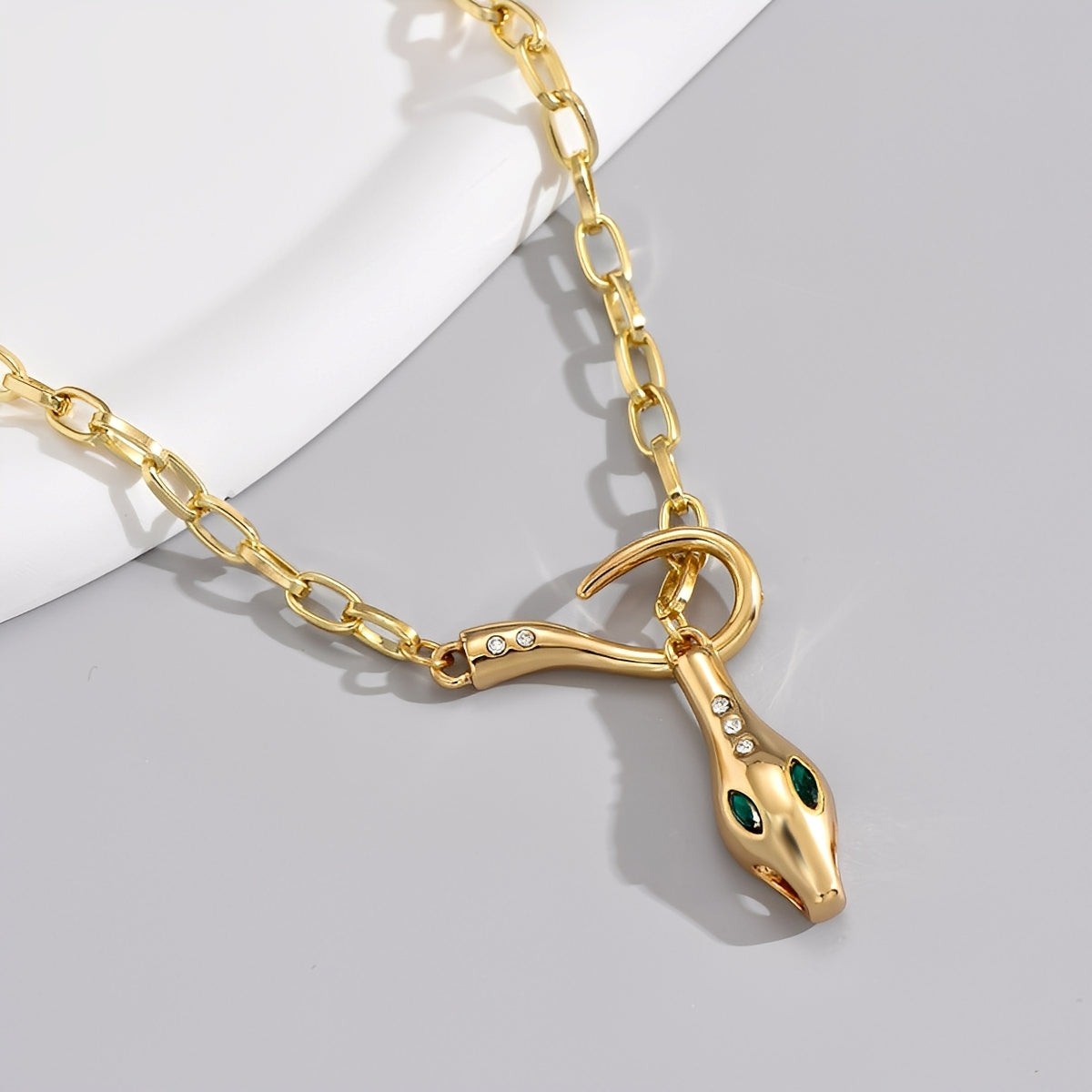Celia – Halskette aus Schlangen-Kette mit Strass
