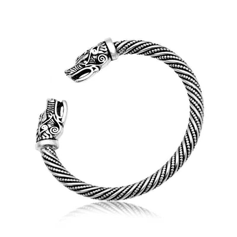 Ragnar – Armband vikingisch im aspekt von altem silber für männer