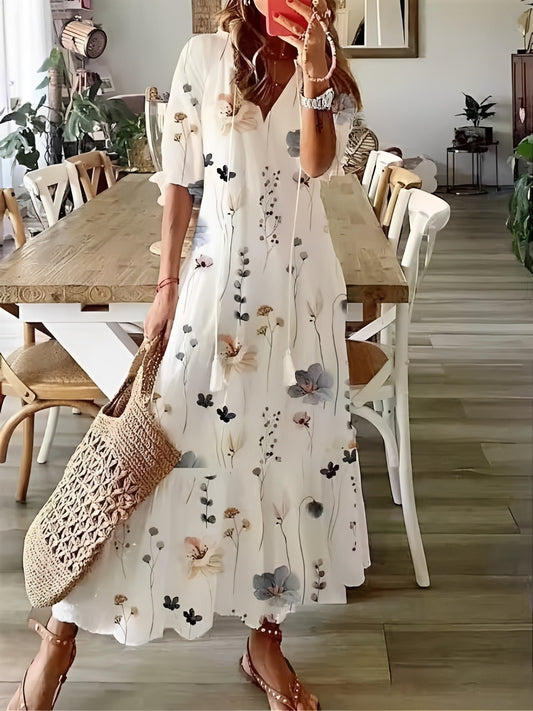 Esther - Boho-Maxikleid mit halblangen Ärmeln für Damen
