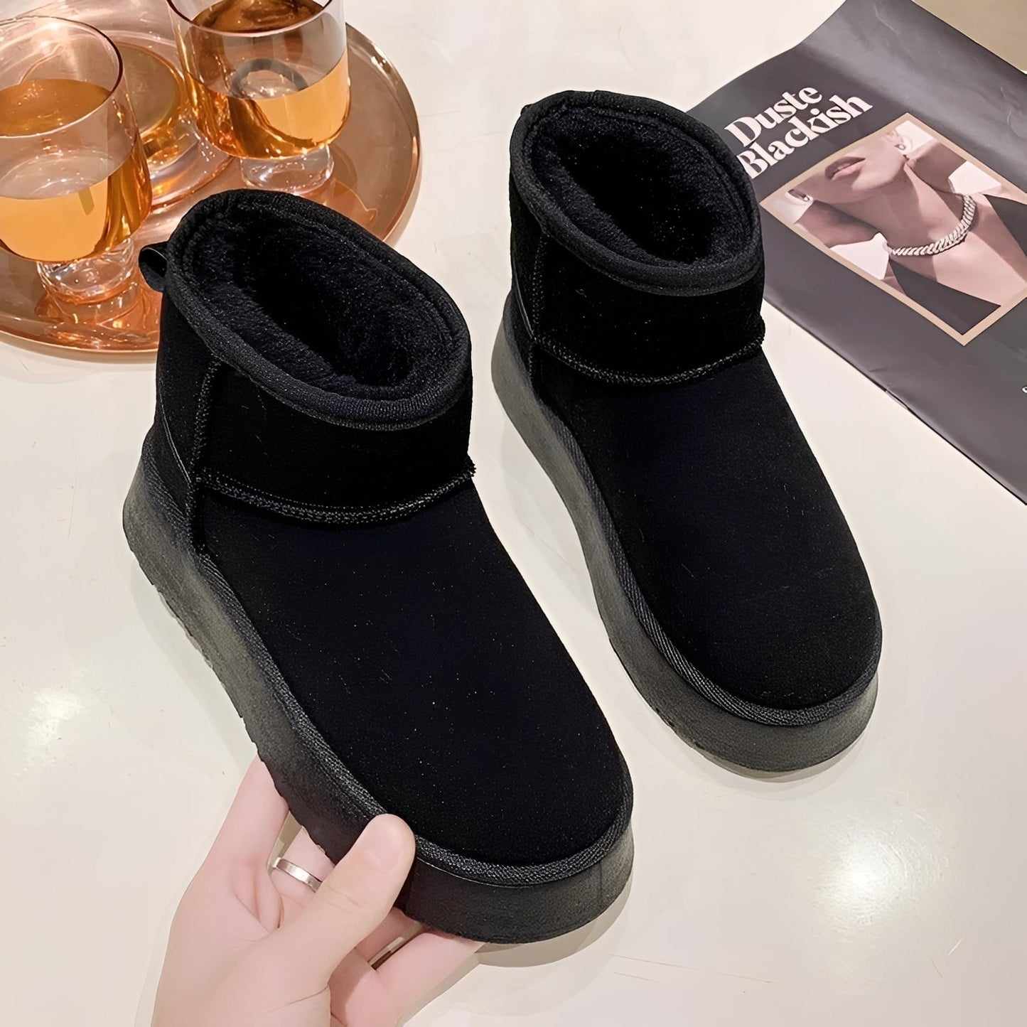 Velma - Einfache Damen-Lederschneestiefel