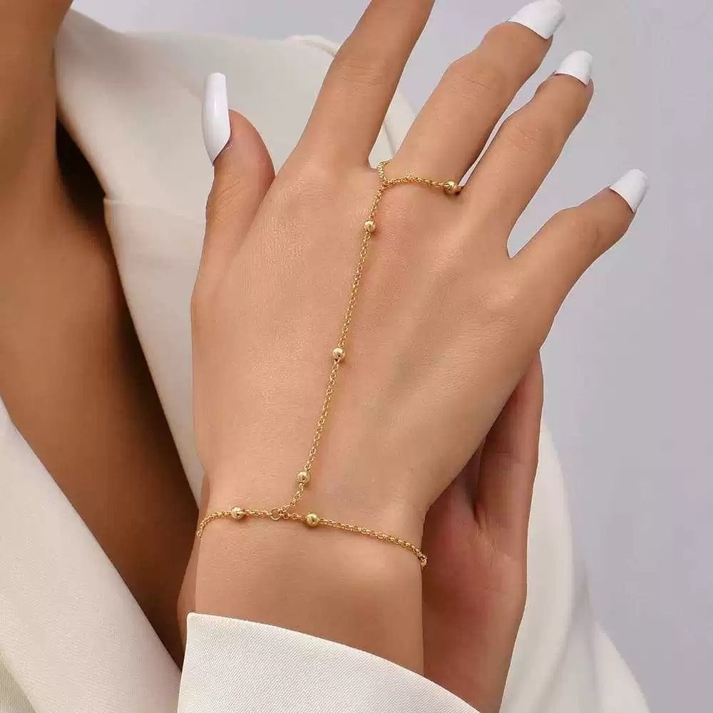Lisa – Pulsera Kette aus Perlen und Handschuhen