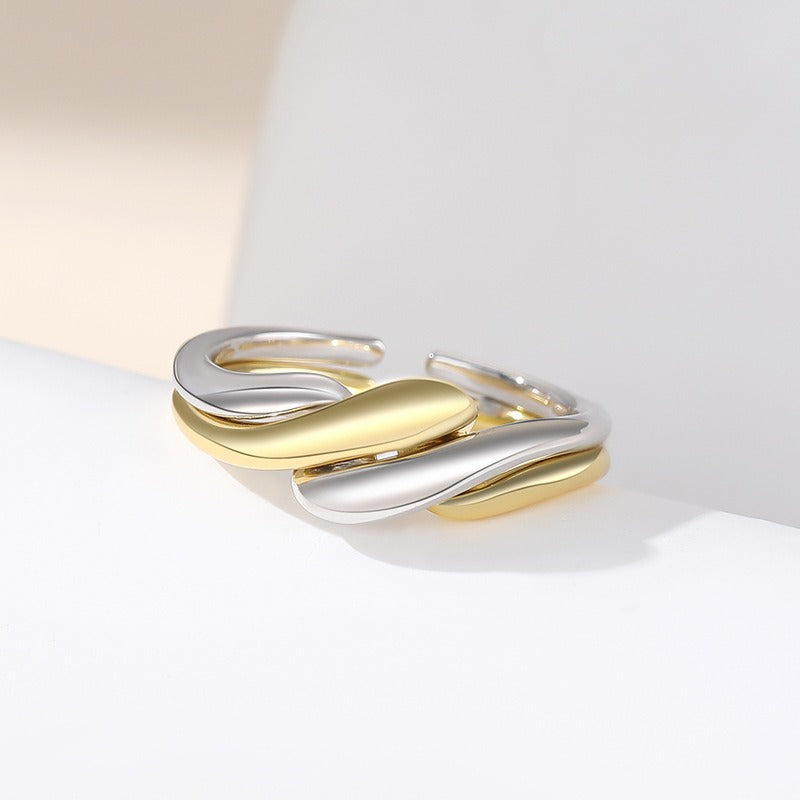 Elaine – Ring S925 aus Silber mit unregelmäßiger Wasserwelle