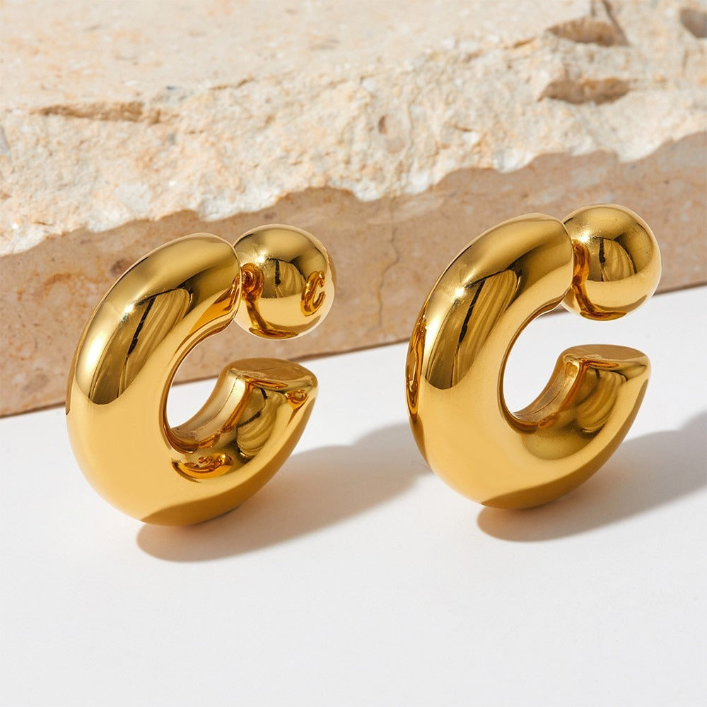 Ayla – Dicke Ohrringe in Goldfarbe