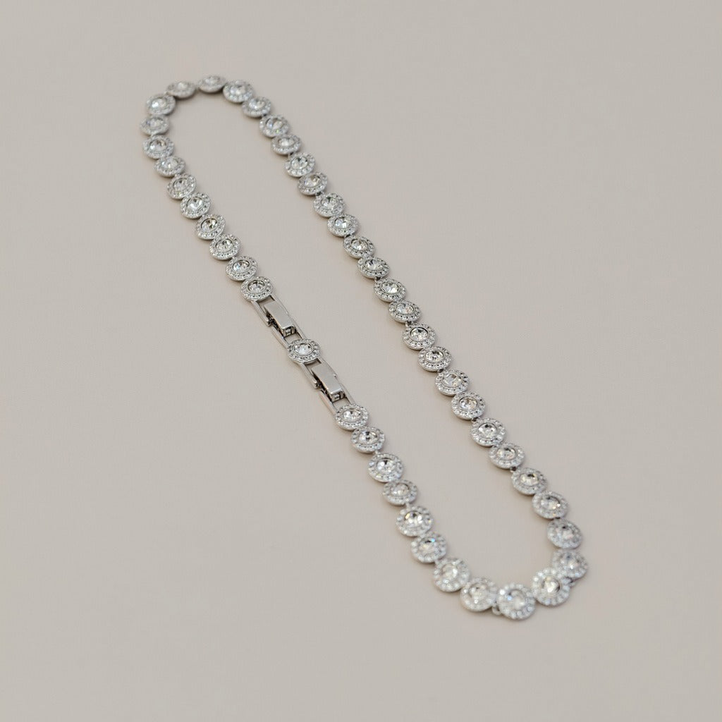 Victoria – Halskette und Armband mit rundem Glanzknopf