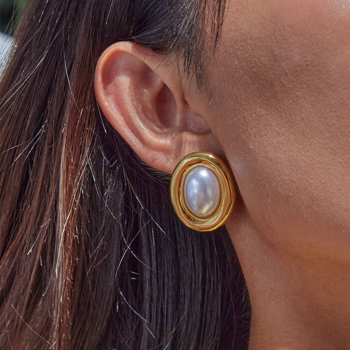Colette – Ohrringe Vintage aus Edelstahl mit Perle