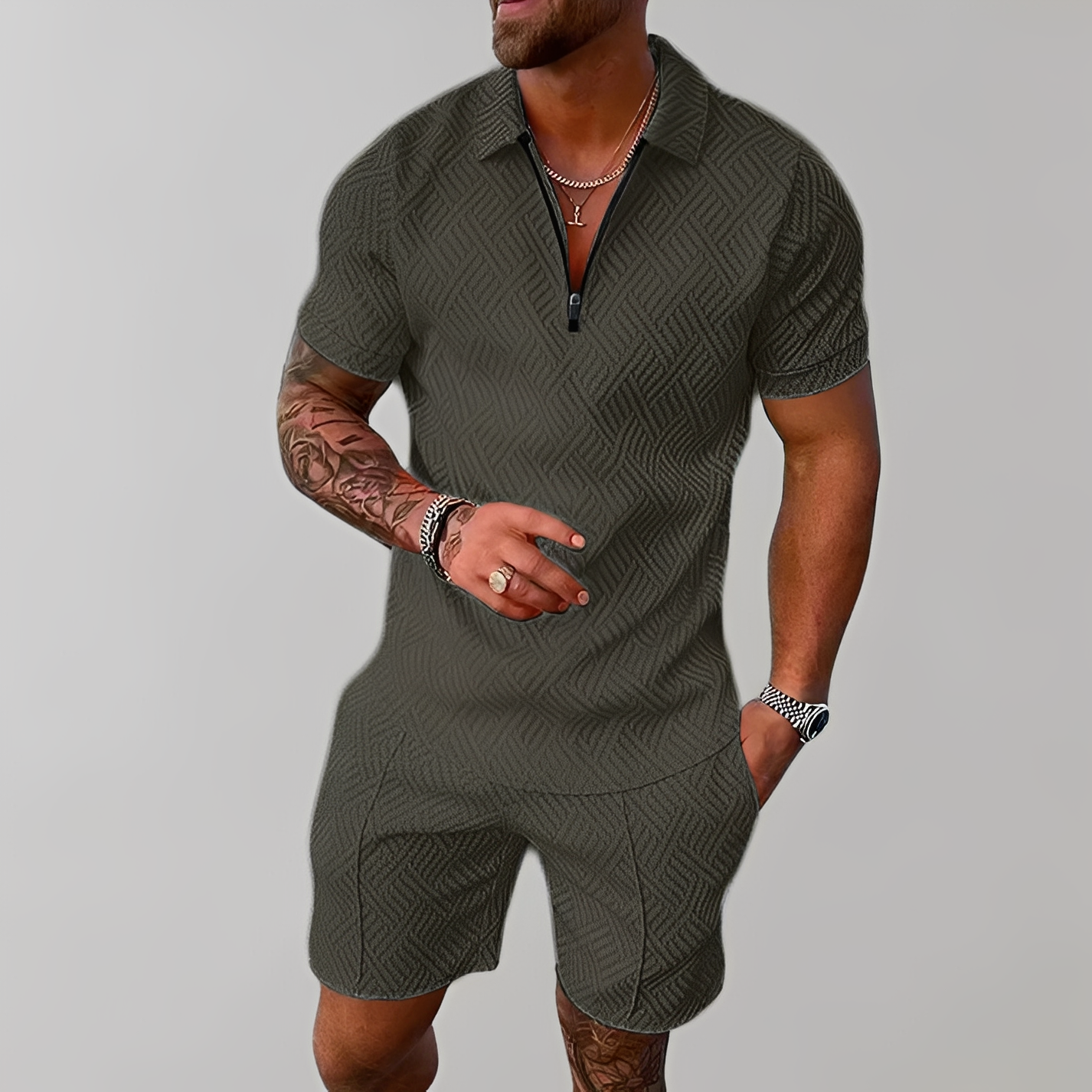 Edwin - Elegantes Polo- und Shorts-Set für Männer