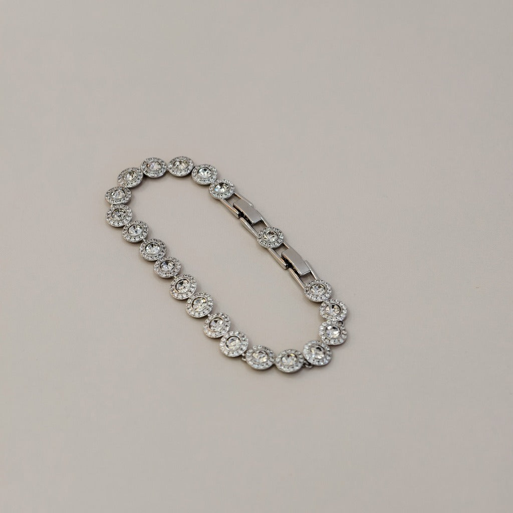 Victoria – Halskette und Armband mit rundem Glanzknopf