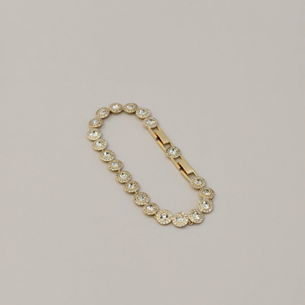 Victoria – Halskette und Armband mit rundem Glanzknopf