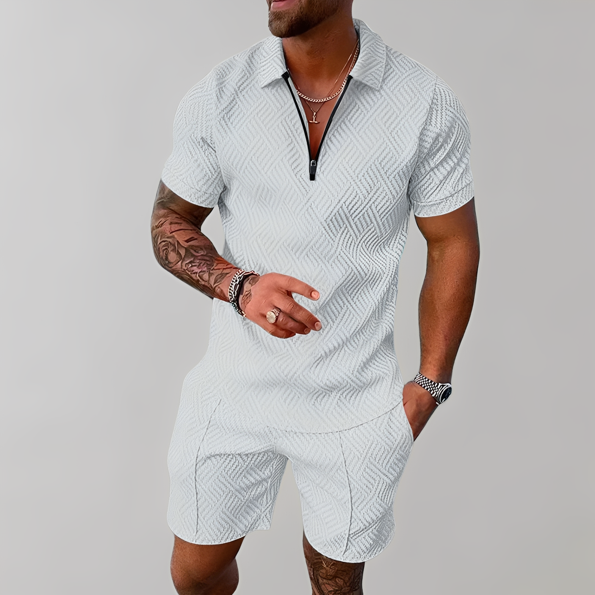Edwin - Elegantes Polo- und Shorts-Set für Männer