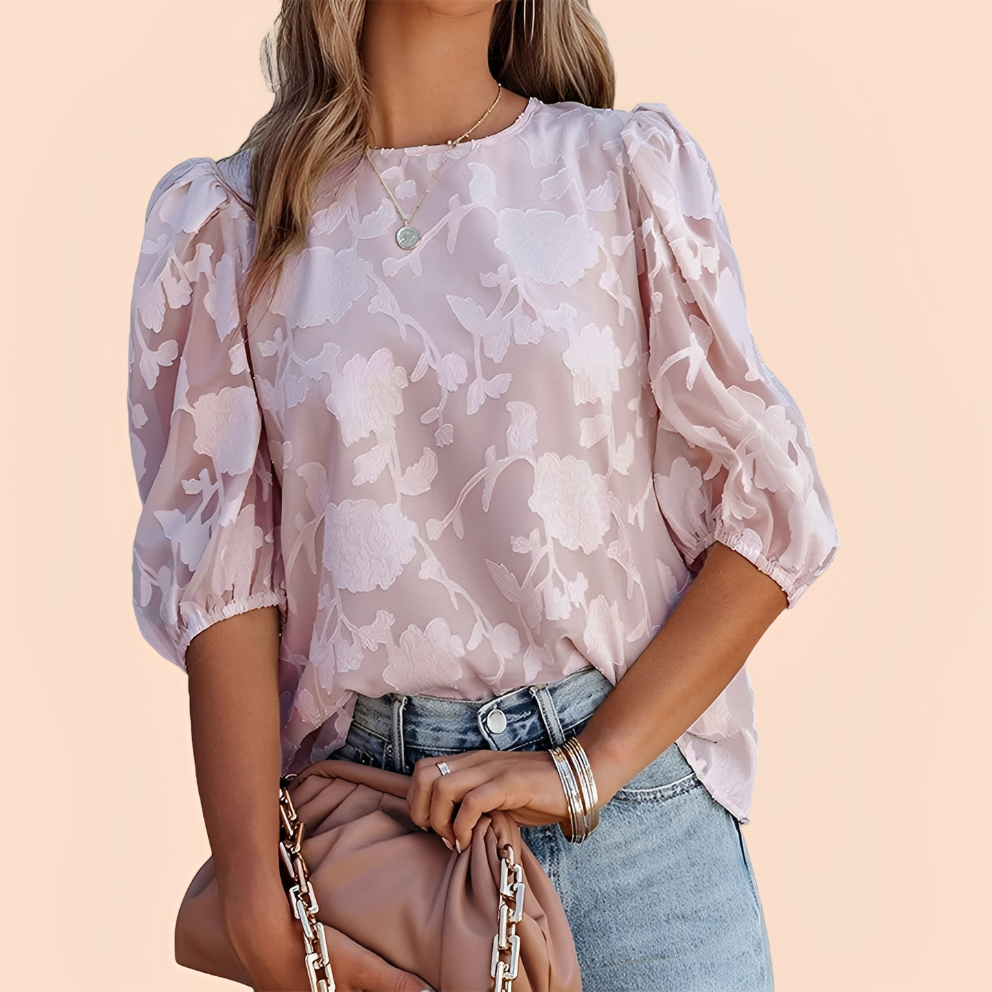 Amy – Stilvolles und Bequemes Damenoberteil mit Blumenmuster
