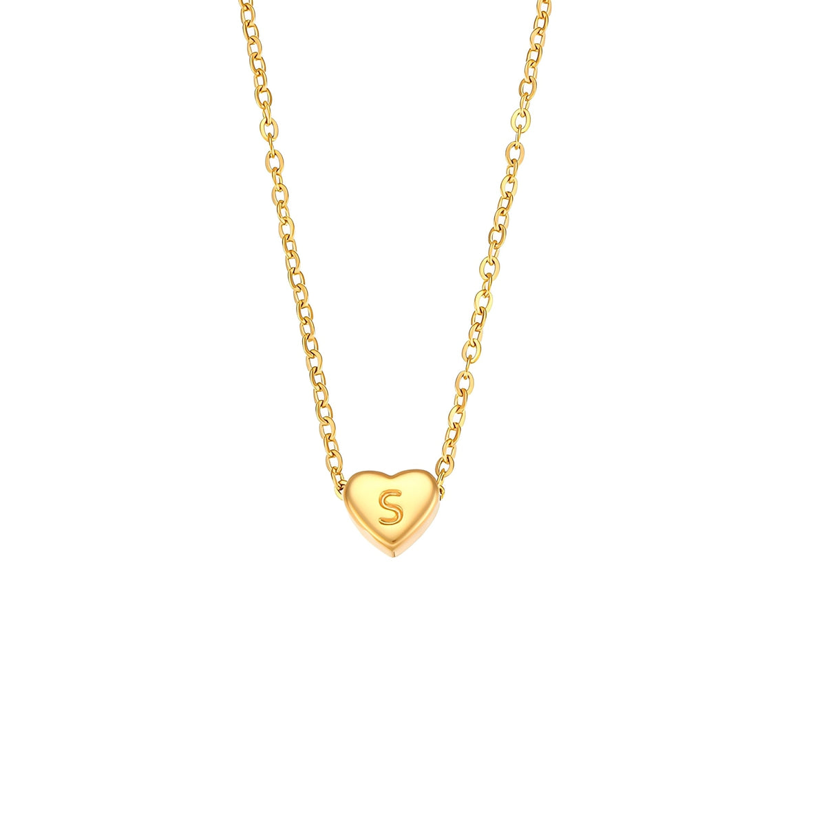 Amora – Halskette mit Initialen in Herzform Goldbeschichtung
