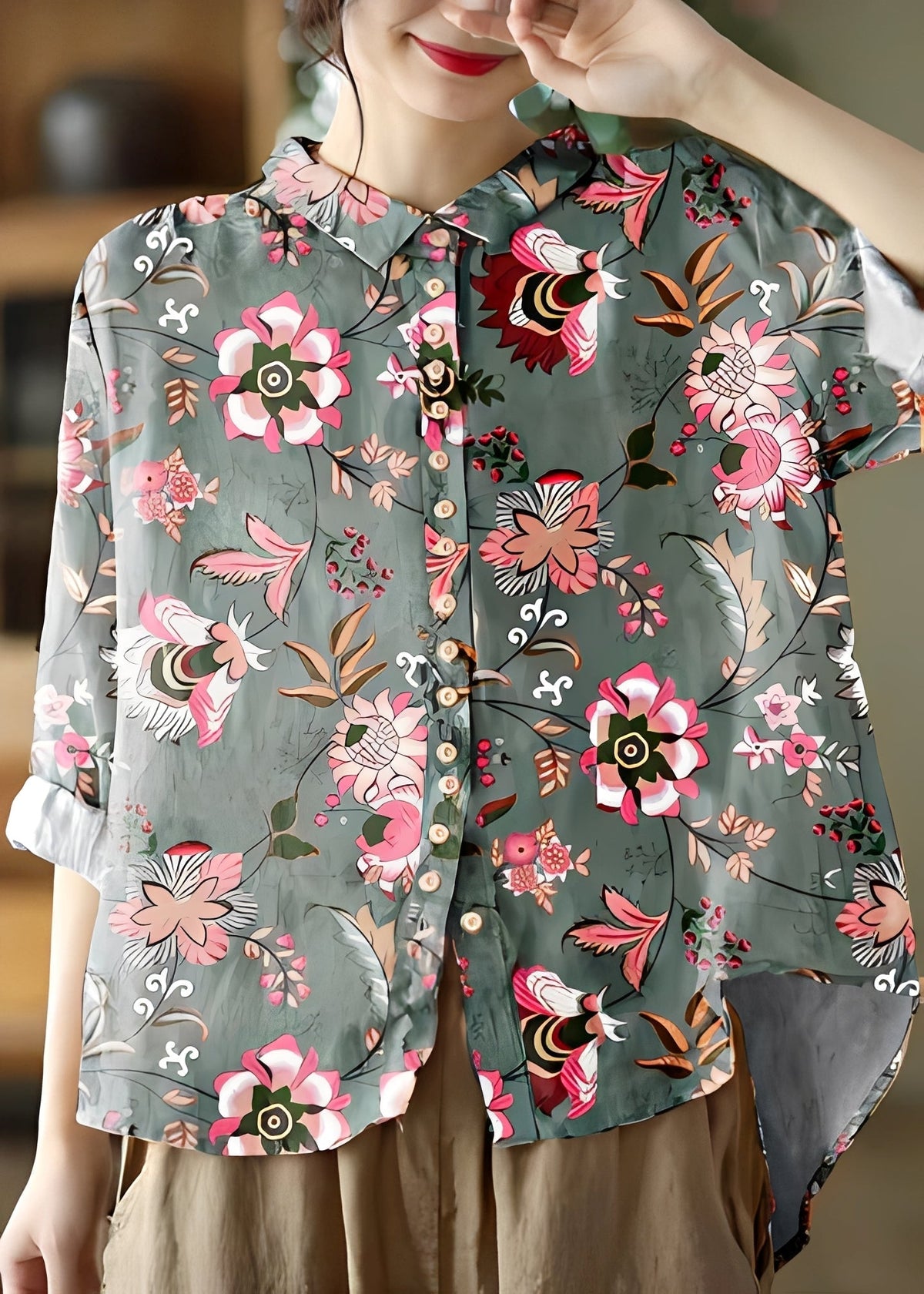 Tianna - Klassische Bluse mit langen Ärmeln für Damen