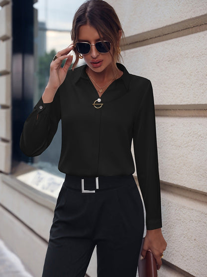 Claire – Stilvolle Unifarbene Bluse