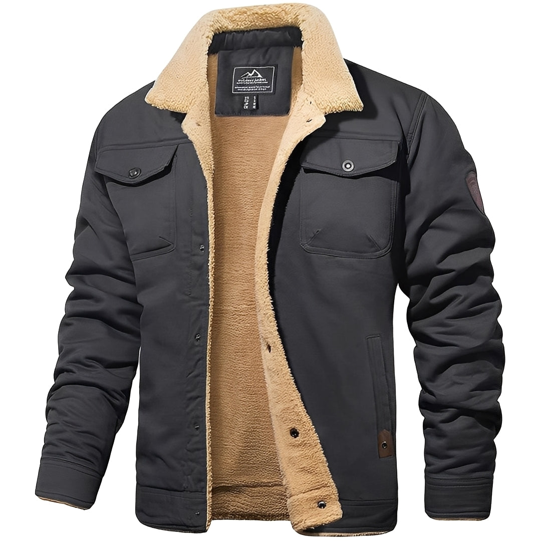 Joshua - Moderner, warmer Herrenmantel mit Sherpa-Futter
