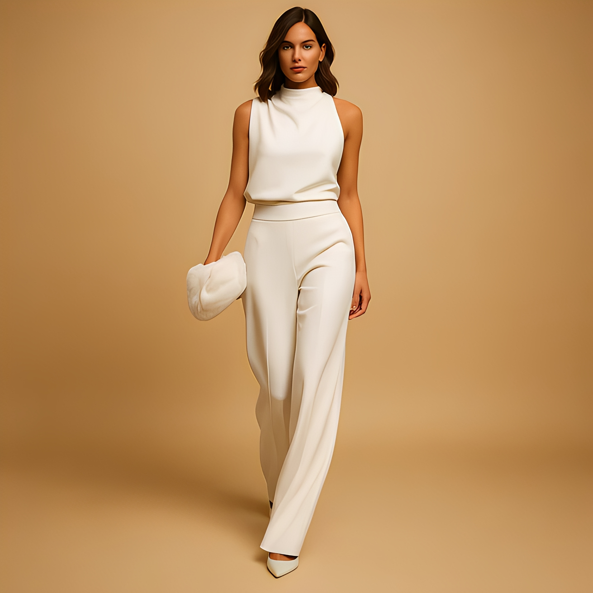 Almerra - Damen-Jumpsuit ohne Ärmel im lockeren Design