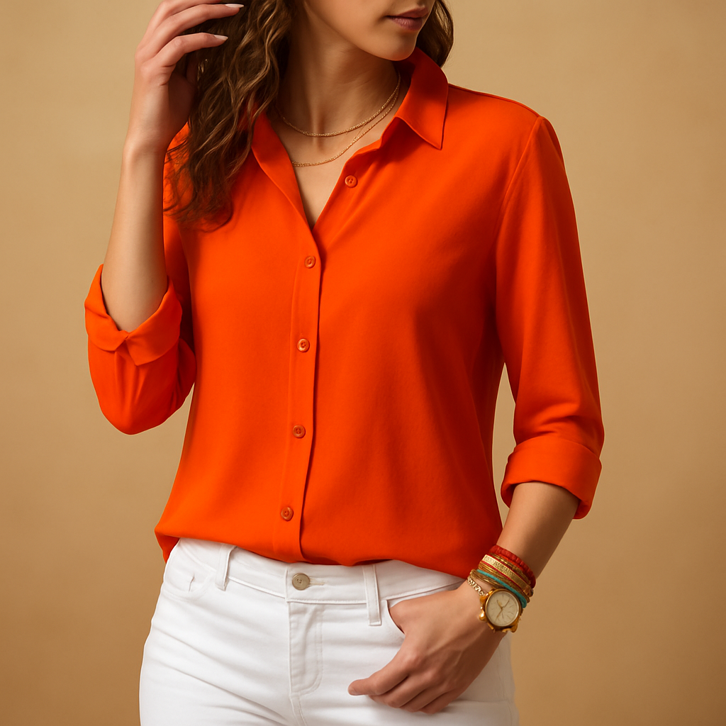 Tyra – Elegante Bluse mit Knoopsluiting