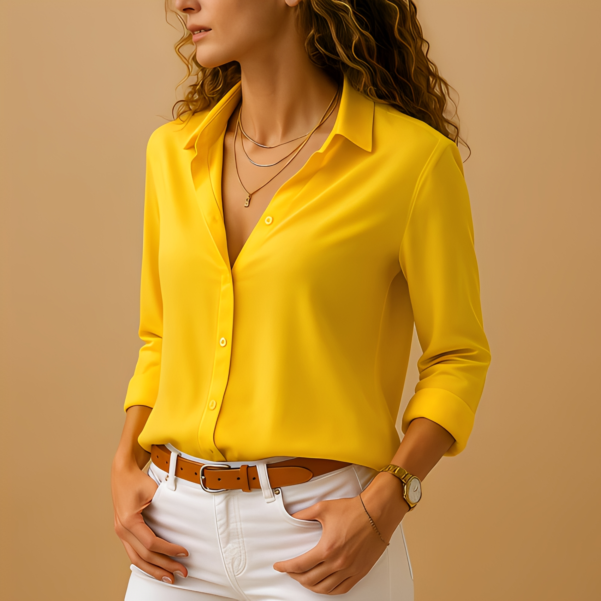 Akera - Elegante Damenbluse mit langen Ärmeln