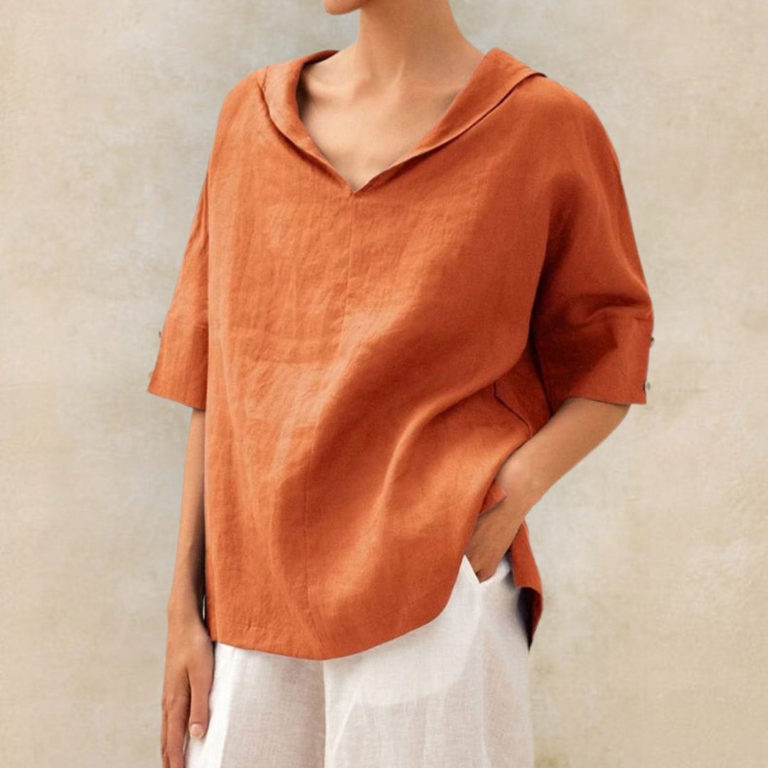 Lena - Damenbluse mit V-Ausschnitt