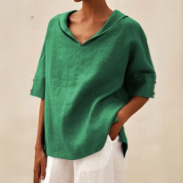 Lena - Damenbluse mit V-Ausschnitt