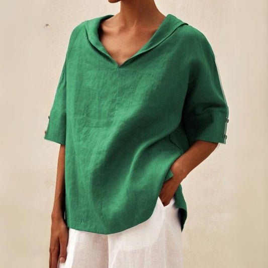Lena - Damenbluse mit V-Ausschnitt