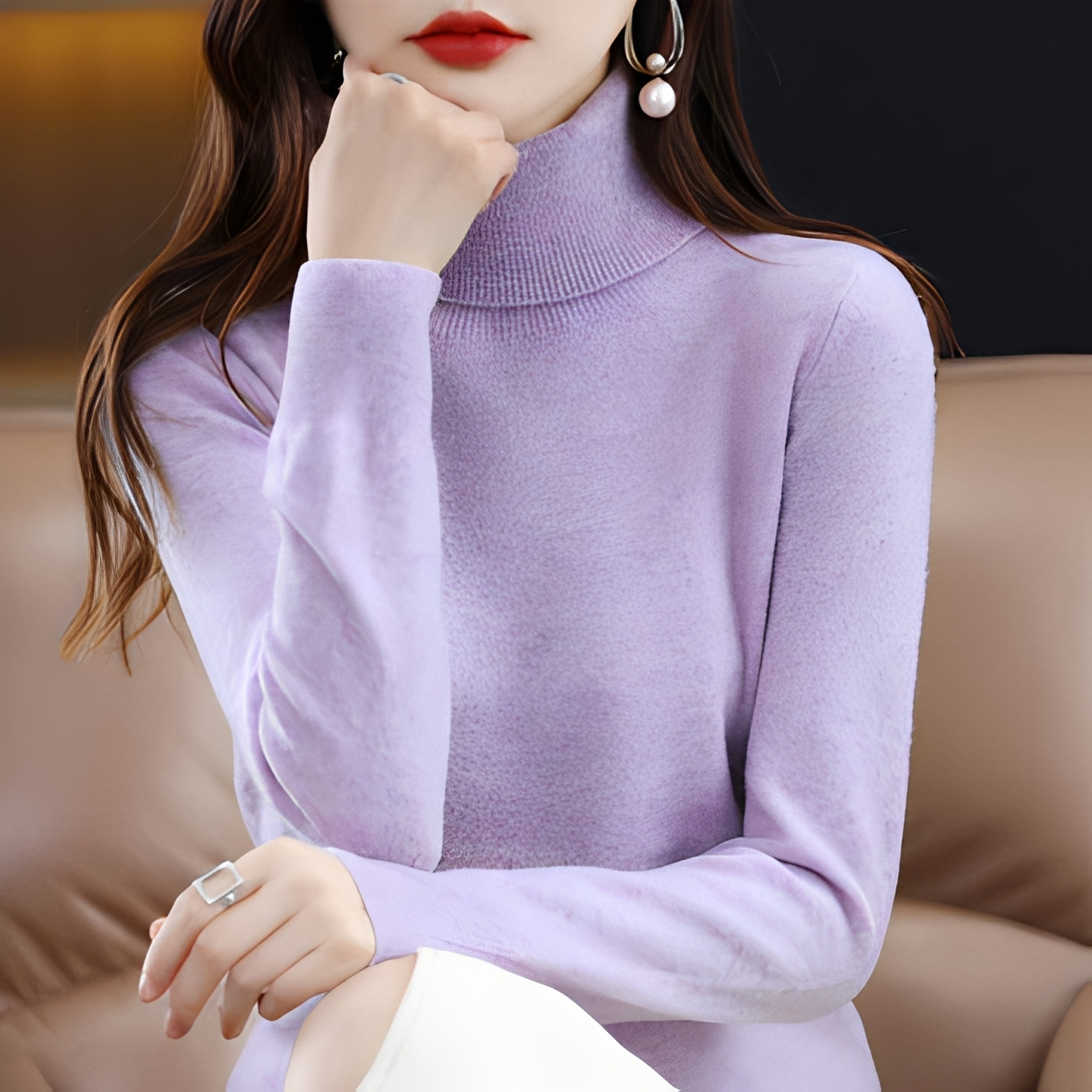 Katerly - Damen Rollkragenpullover für den Winter
