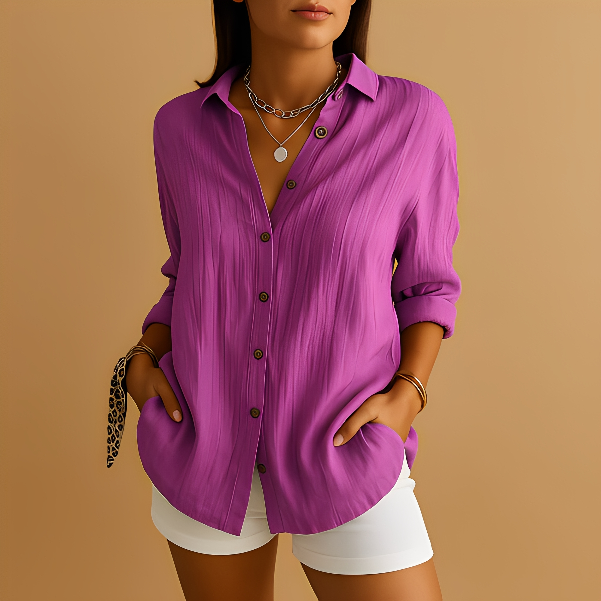 Aldina - Langarm-Alltagsbluse für Damen