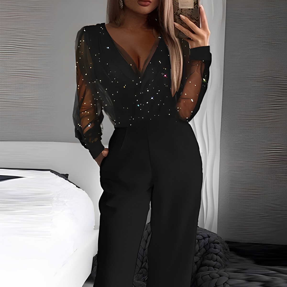 Catherina - Stilvoller Damen-Jumpsuit mit V-Ausschnitt