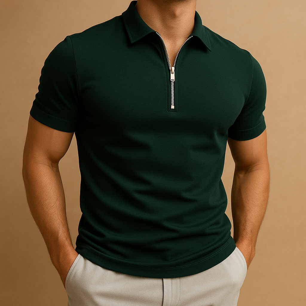 Andres - Modernes Polo mit Reißverschluss