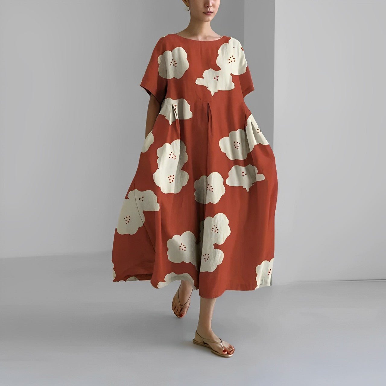 Naomi - Boho-Maxikleid mit Blumen, ideal für den Frühling