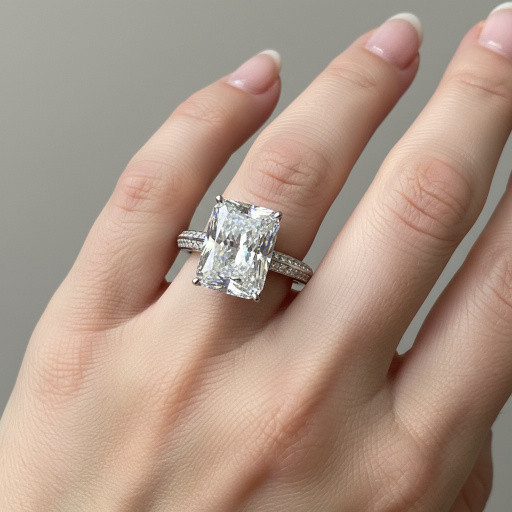Jade – Ring mit großer Zirkonia