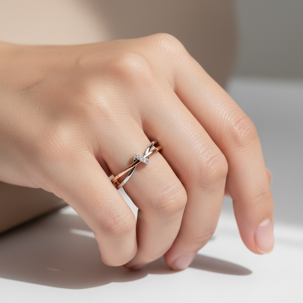 Eleane – Bicolor Eleganter Unendlicher Ring